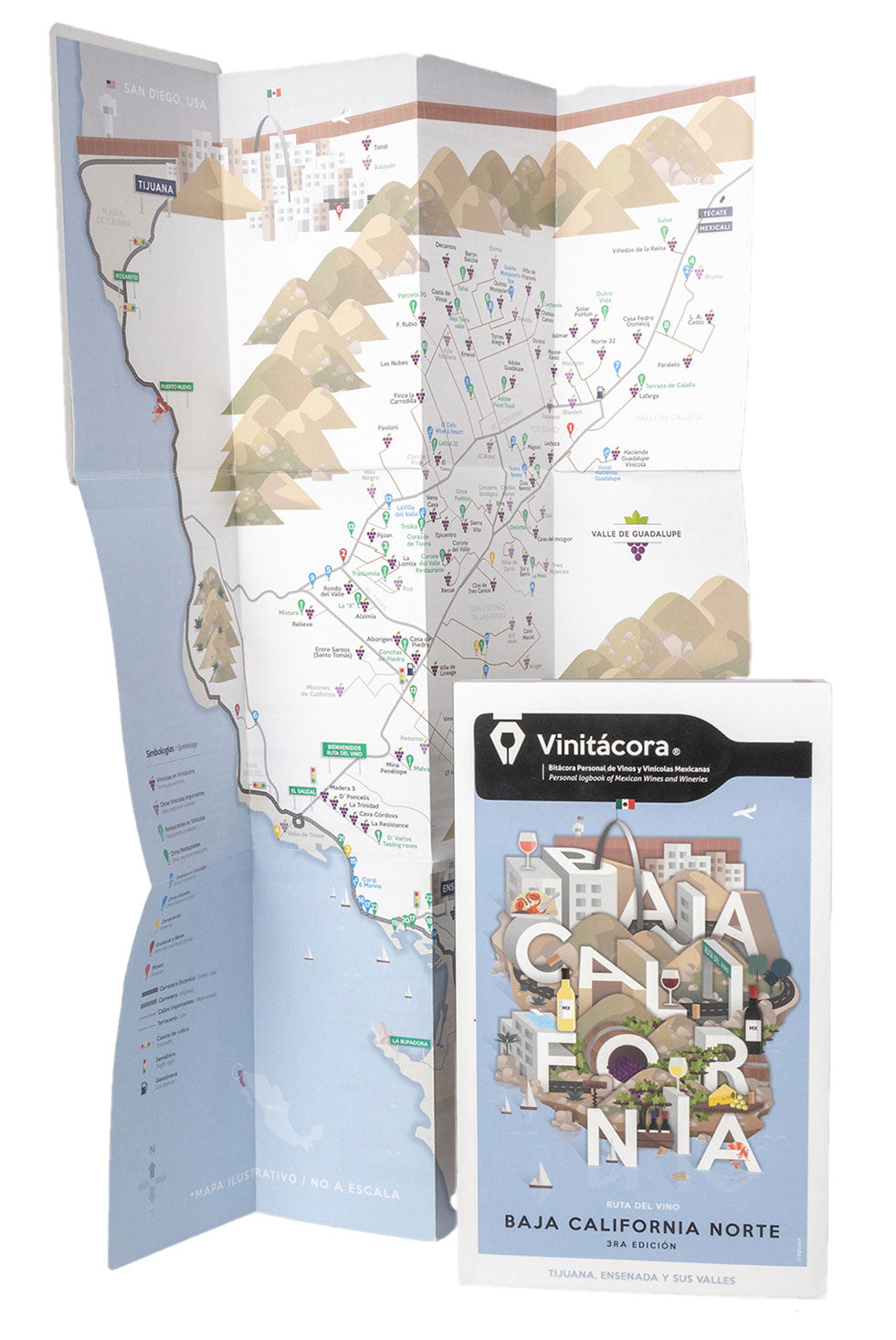 Map of Baja California Wineries - 3rd Edition 2019